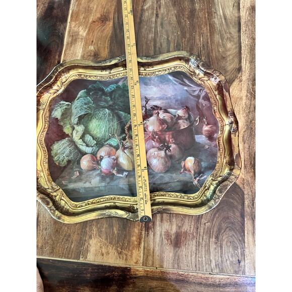 Vintage The Sherwood Studio Metal Autumn Fayre Tray By Patricia Machin - Picture 6 of 8